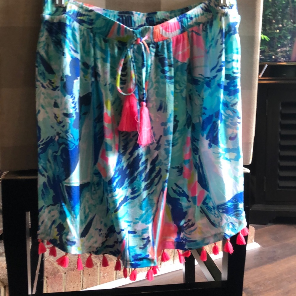Lilly Pulitzer strapless top Small tassels